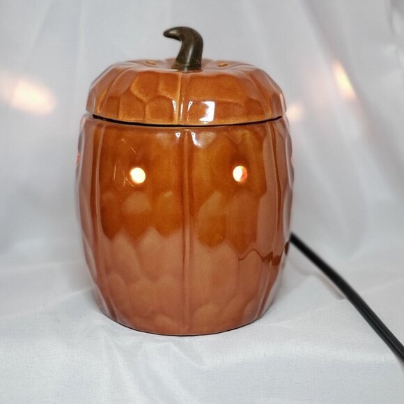 Scentsy Pumpkin Electric Wax Warmer Ceramic Autumn Fall Home Decor Retired - Picture 7 of 13